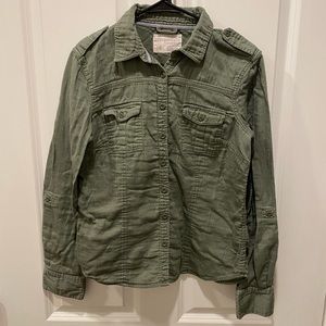 Aeropostale Army Green Long Sleeve Button Down
